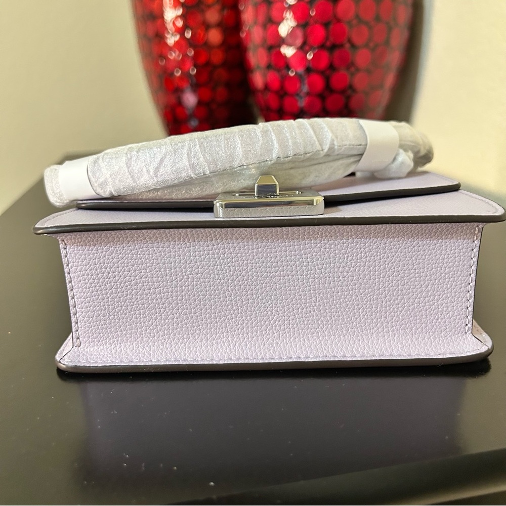 Kate Spade Phoebe Turnlock Mini Flap Crossbody Light Frozen Lilac MSRP $329 - Picture 8 of 17